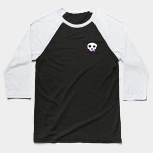 2D Vector Cartoony Synthwave Skull Baseball T-Shirt